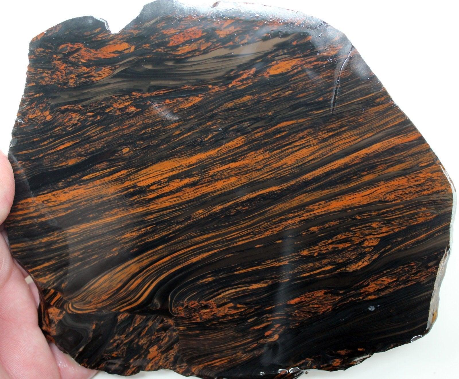 Tri Flow Obsidian Slab! Triple Flow Obsidian! - LapidaryCentral