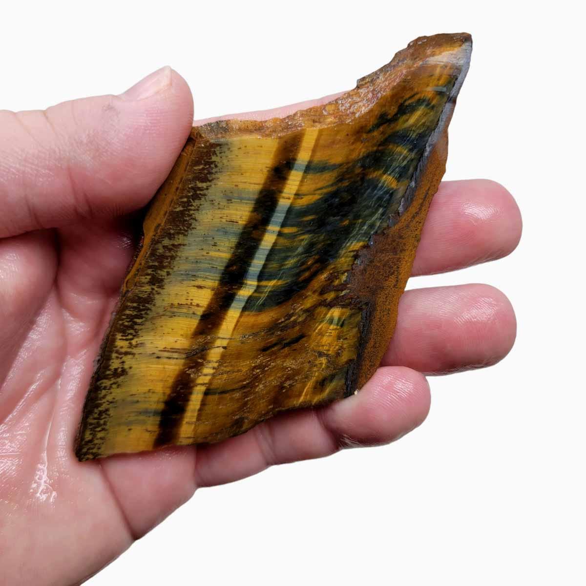 Hawkeye TigerEye Slab! Lapidary Stone Slab! - LapidaryCentral