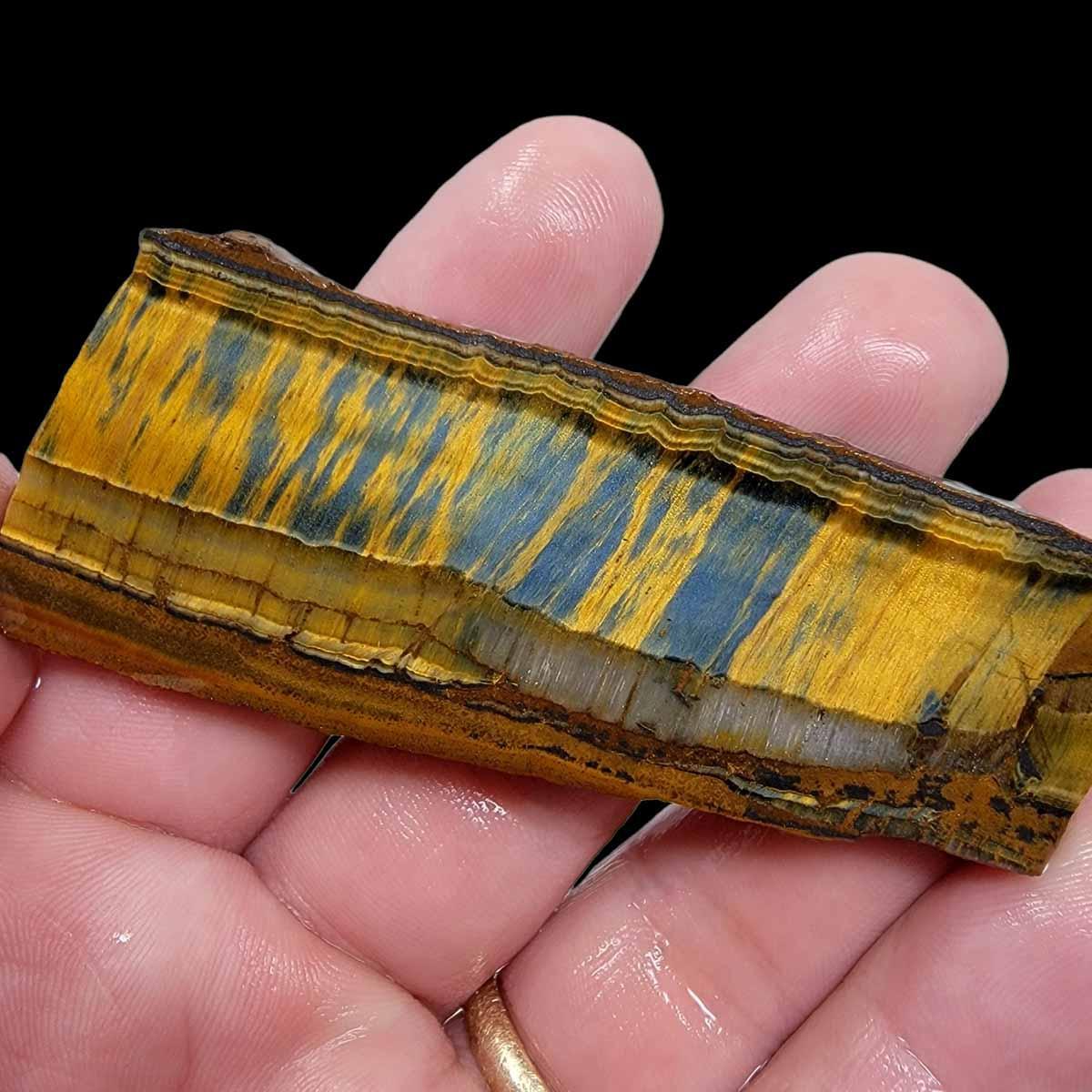 Hawkeye TigerEye Slab! Lapidary Stone Slab! - LapidaryCentral