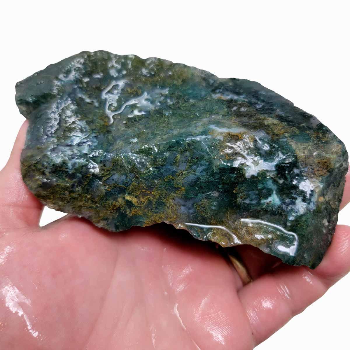 India Tree Moss Agate Cutting Rough Chunk! - Lapidary Central