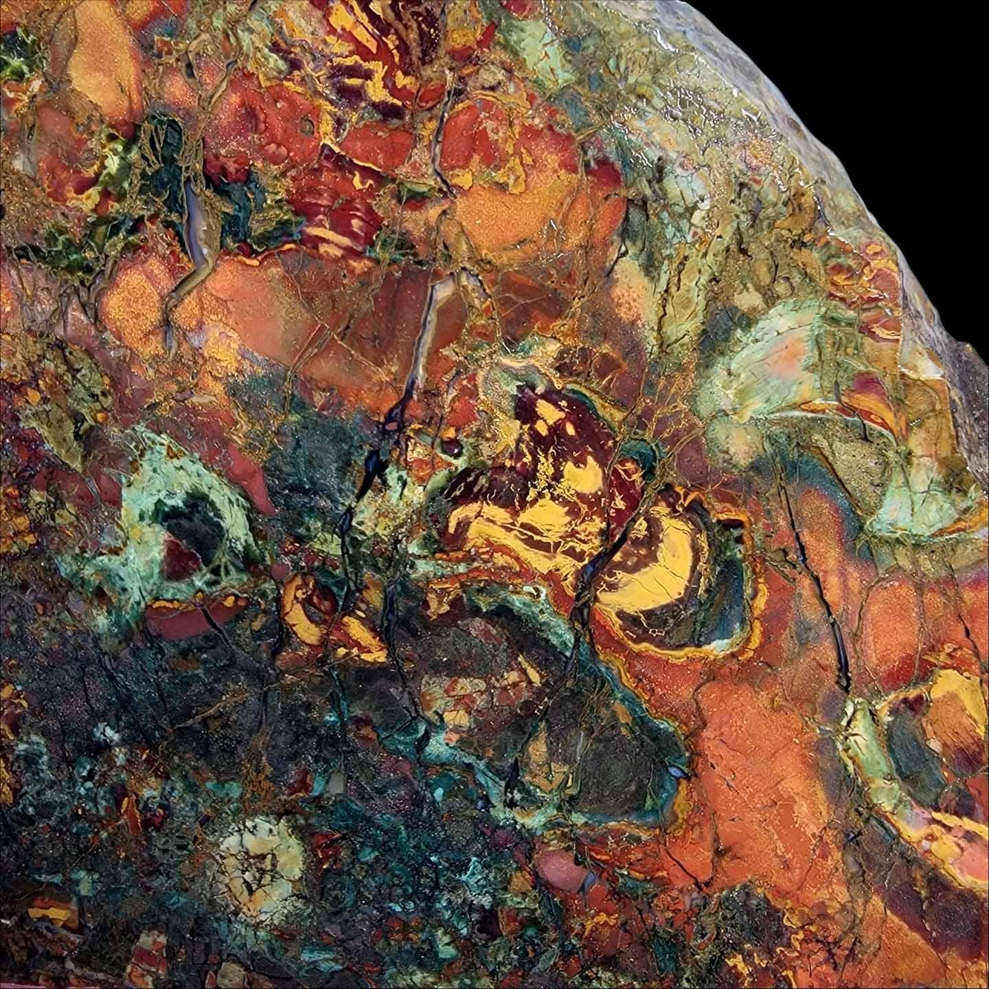 Psychedelic Kaleidoscope Jasper Slab! Lapidary Stone Slab! - LapidaryCentral