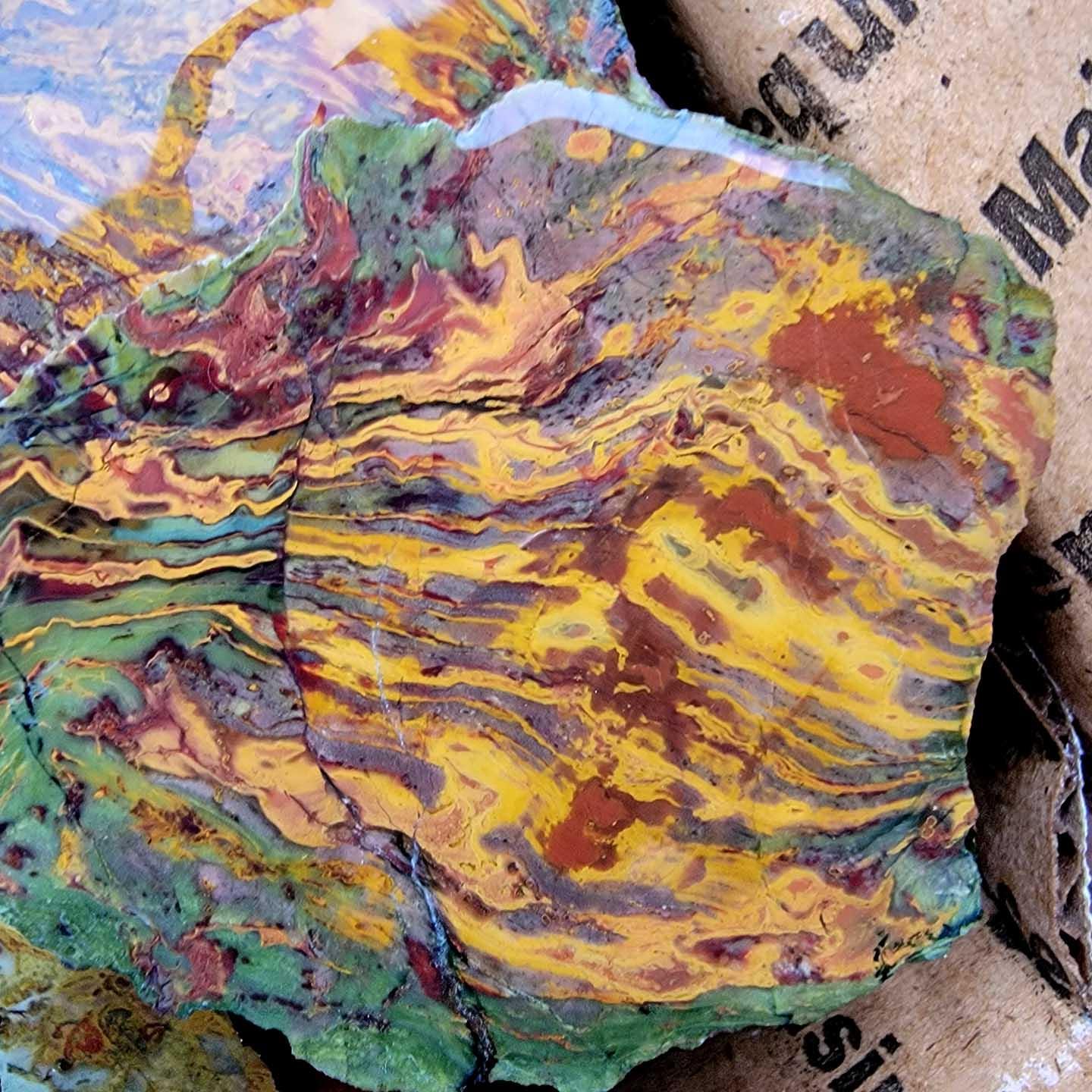 Overflowing Cut and Proven Kaleidoscope Jasper Flatrate! 23 lbs! - LapidaryCentral