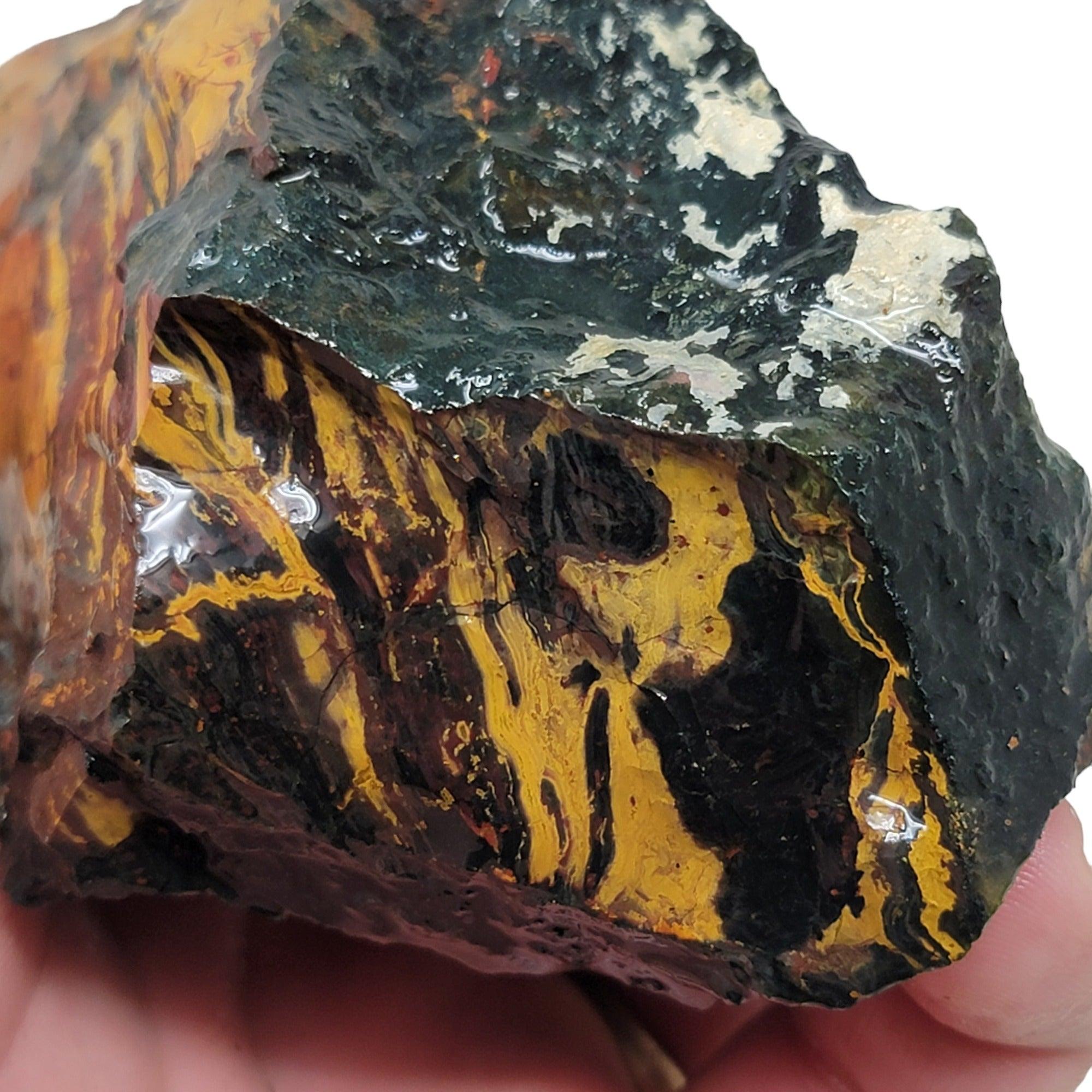 Gold Stripe Burgundy Stripe Kaleidoscope Jasper Cutting Rough Chunk! - LapidaryCentral