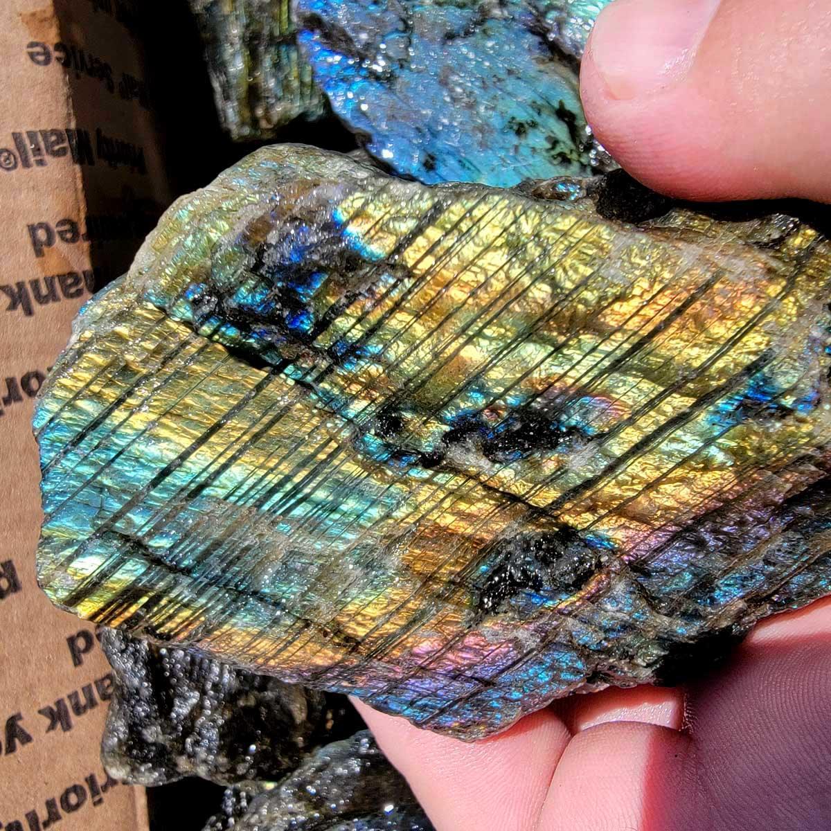 High Grade Labradorite Cutting Rough Batch with Good Flash! - LapidaryCentral