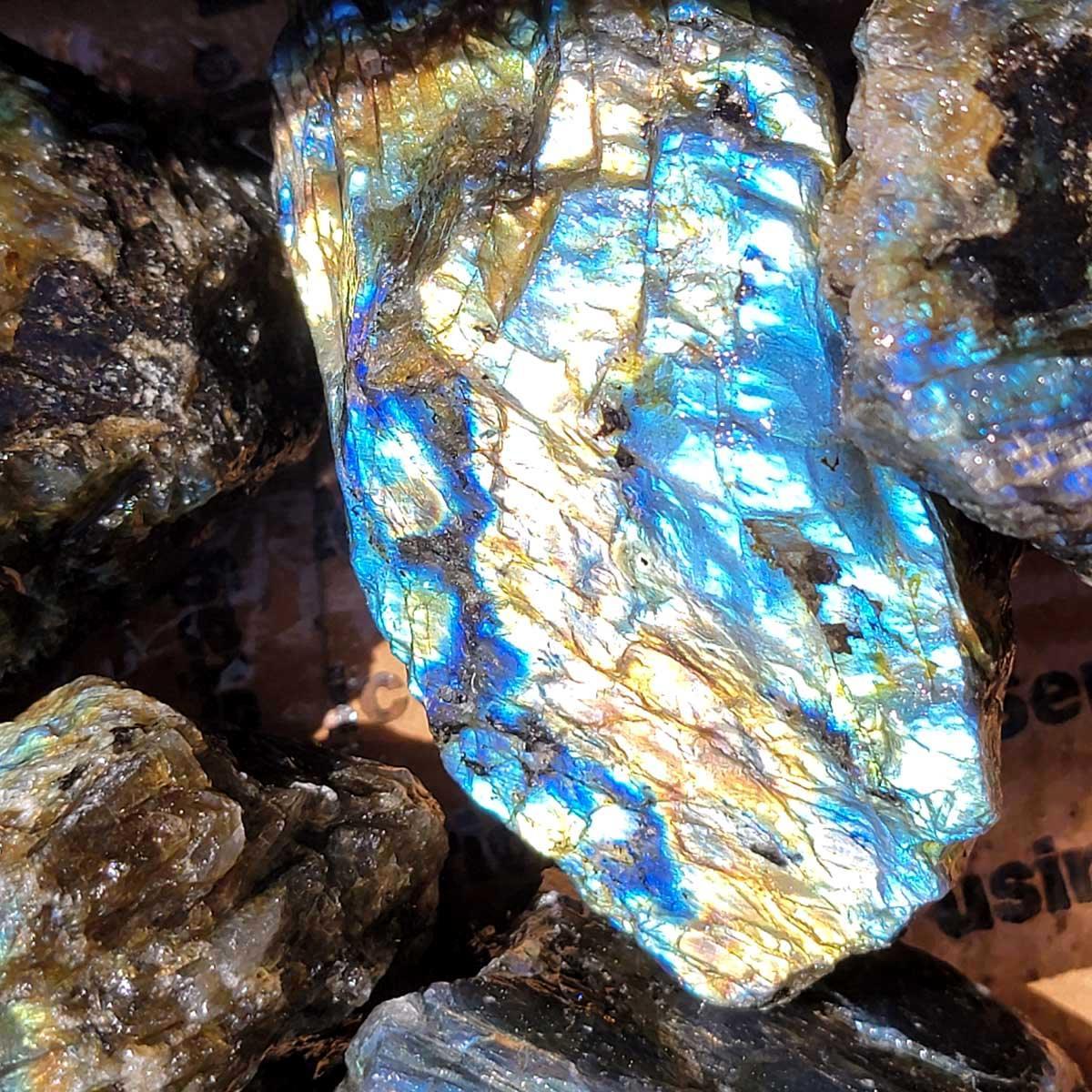 High Grade Labradorite Cutting Rough Batch with Great Flash! - LapidaryCentral