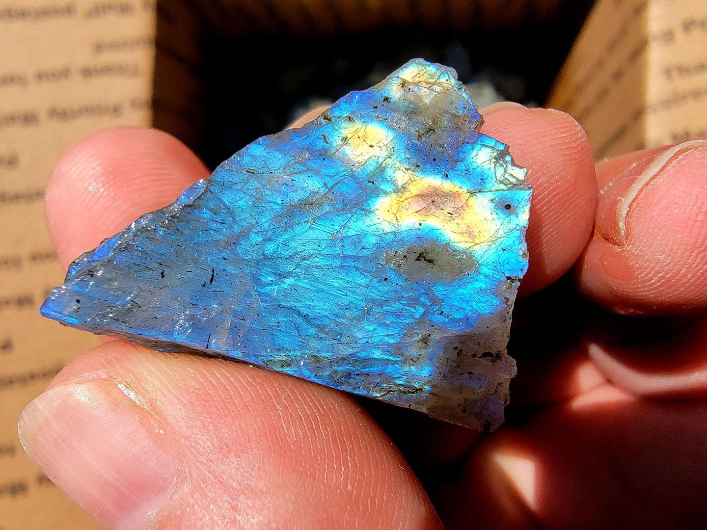 Madagascar Freeform Cabochon Spectrolite Sized Chunks High Grade! - LapidaryCentral