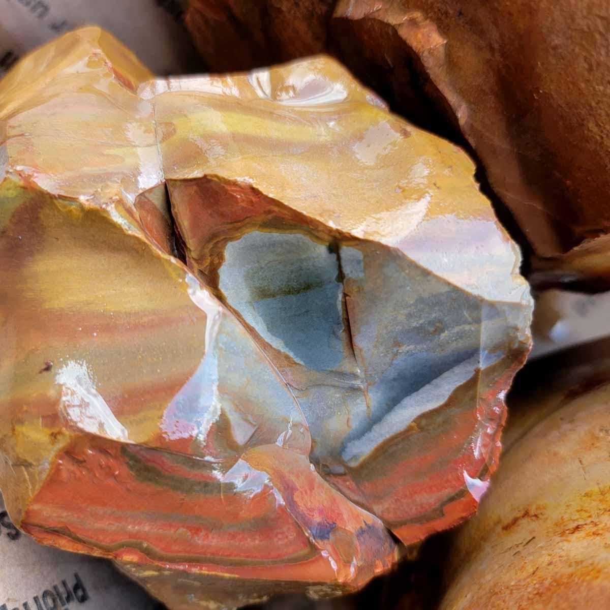 Trio Polychrome Jasper Cutting Rough Flatrate! - Lapidary Central