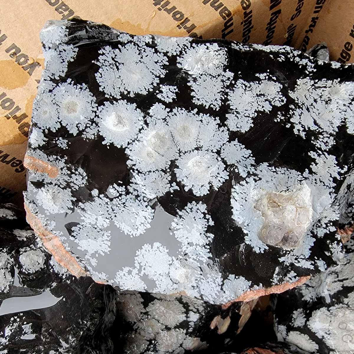 Snowflake Obsidian Rough Flatrate! - LapidaryCentral