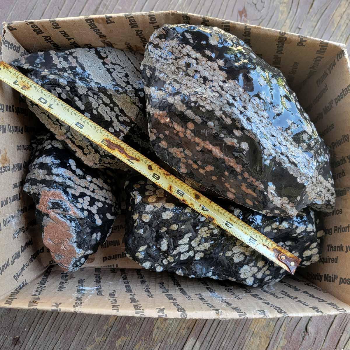 Snowflake Obsidian Rough Flatrate! - LapidaryCentral