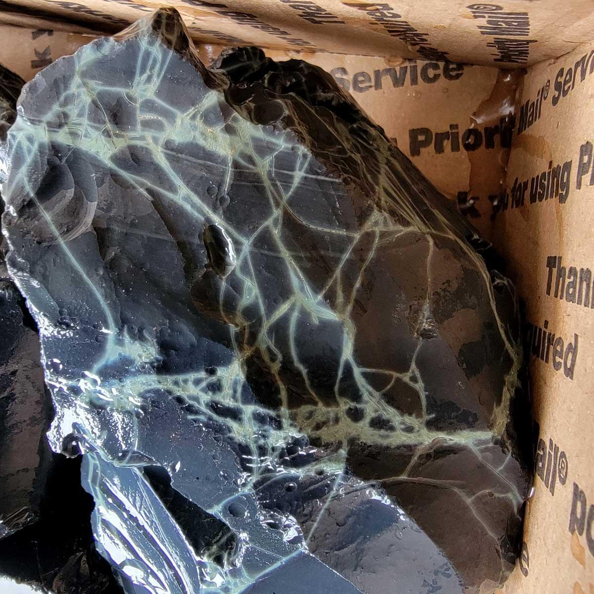 RARE Mexican Spiderweb Obsidian Rough Flatrate! - LapidaryCentral