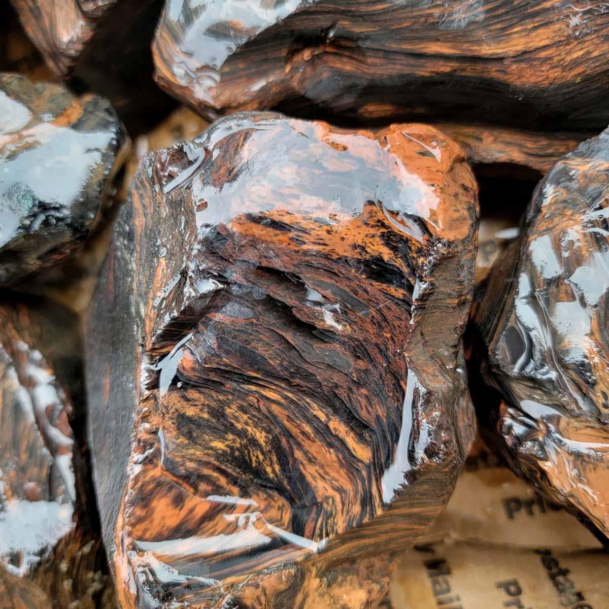 Tri-Flow Mix Old Stock Oregon Obsidian Rough Flatrate! - LapidaryCentral