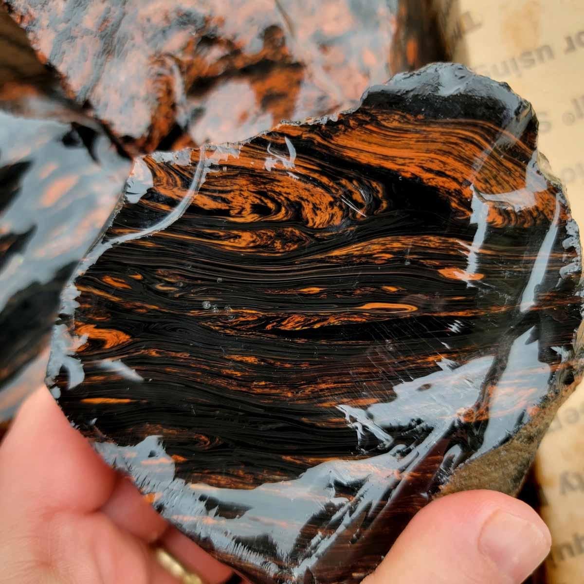Tri-Flow Mix Old Stock Oregon Obsidian Rough Flatrate! - LapidaryCentral