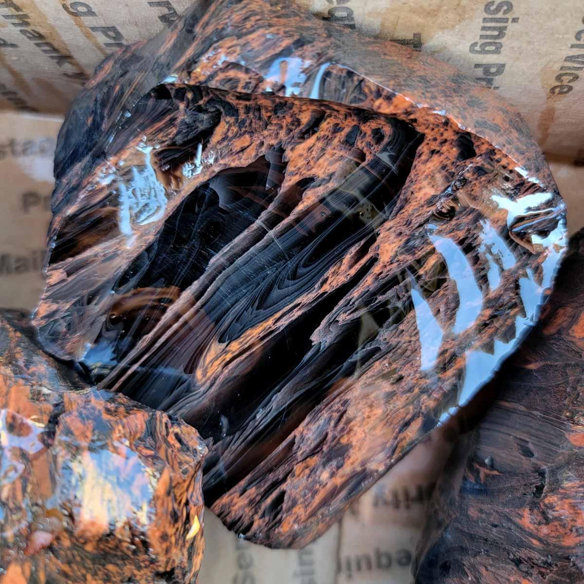 Tri-Flow Mix Old Stock Oregon Obsidian Rough Flatrate! - LapidaryCentral