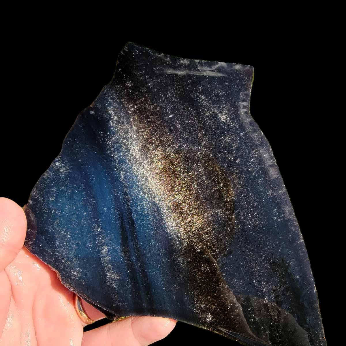 Lassen Creek Blue Lightning Rainbow Obsidian Slab! Lapidary Stone Slab!