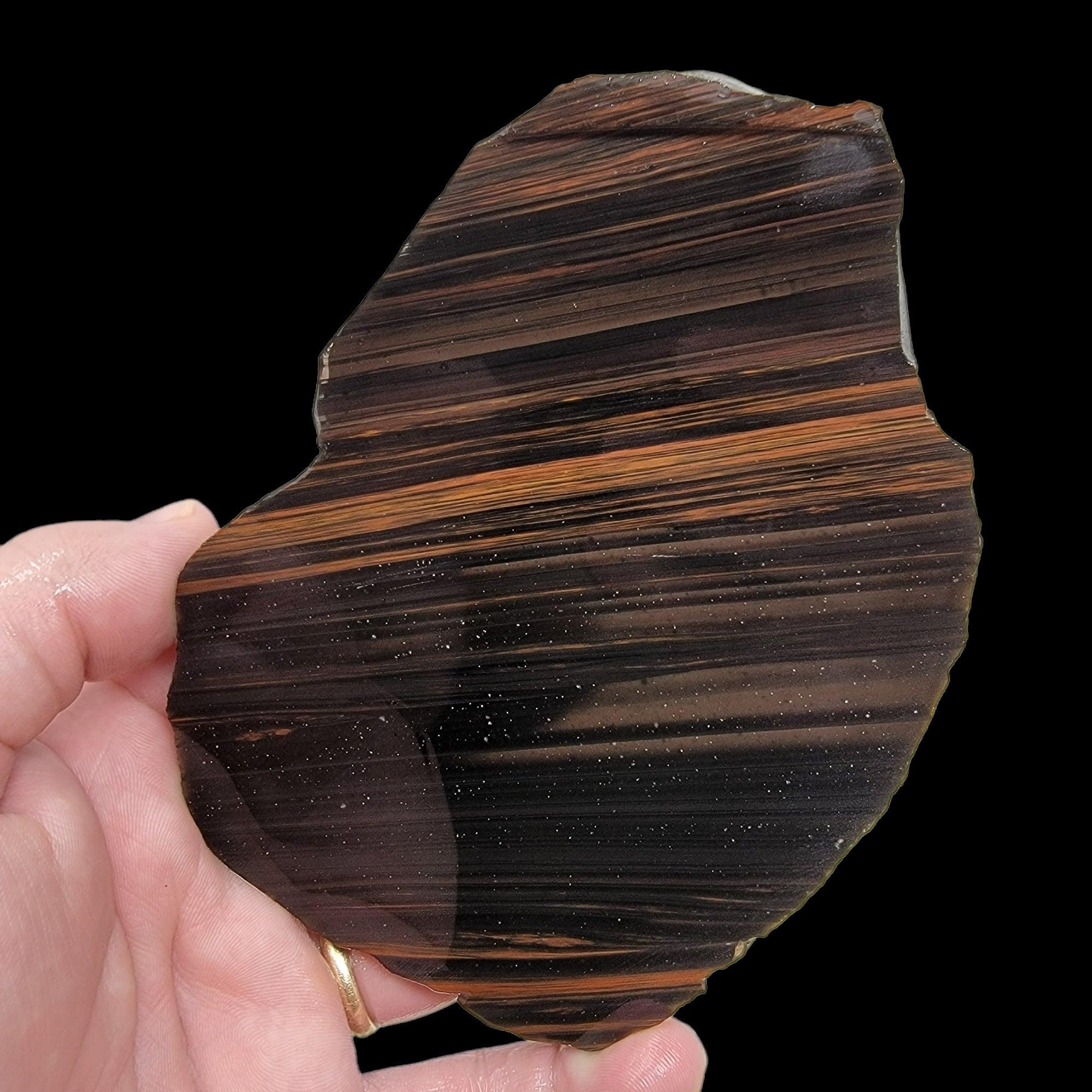 TriFlow Mahogany Obsidian Slab! Lapidary Stone Slab! - LapidaryCentral