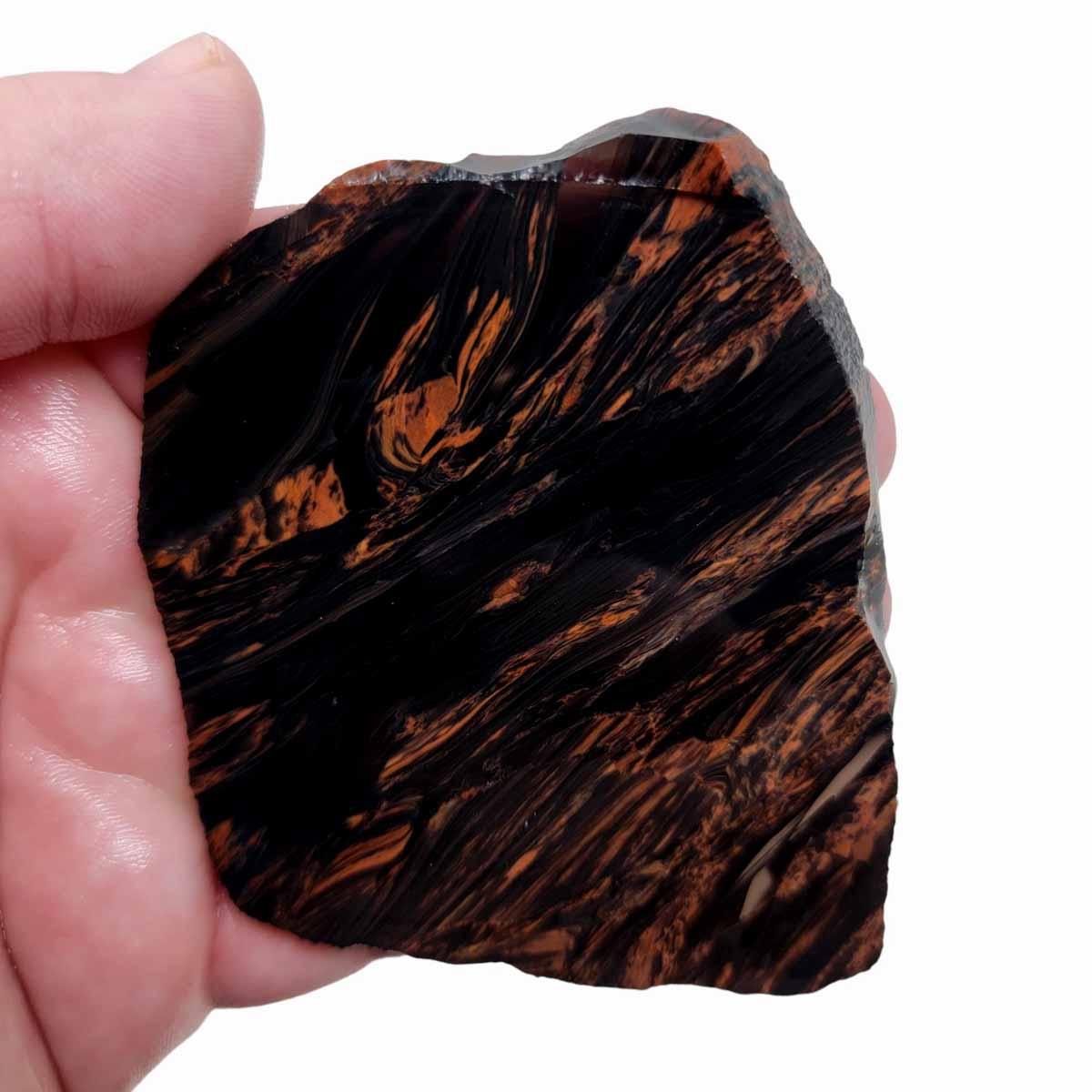 Tri-Flow Mahogany Obsidian Slab! Lapidary Stone Slab! - LapidaryCentral