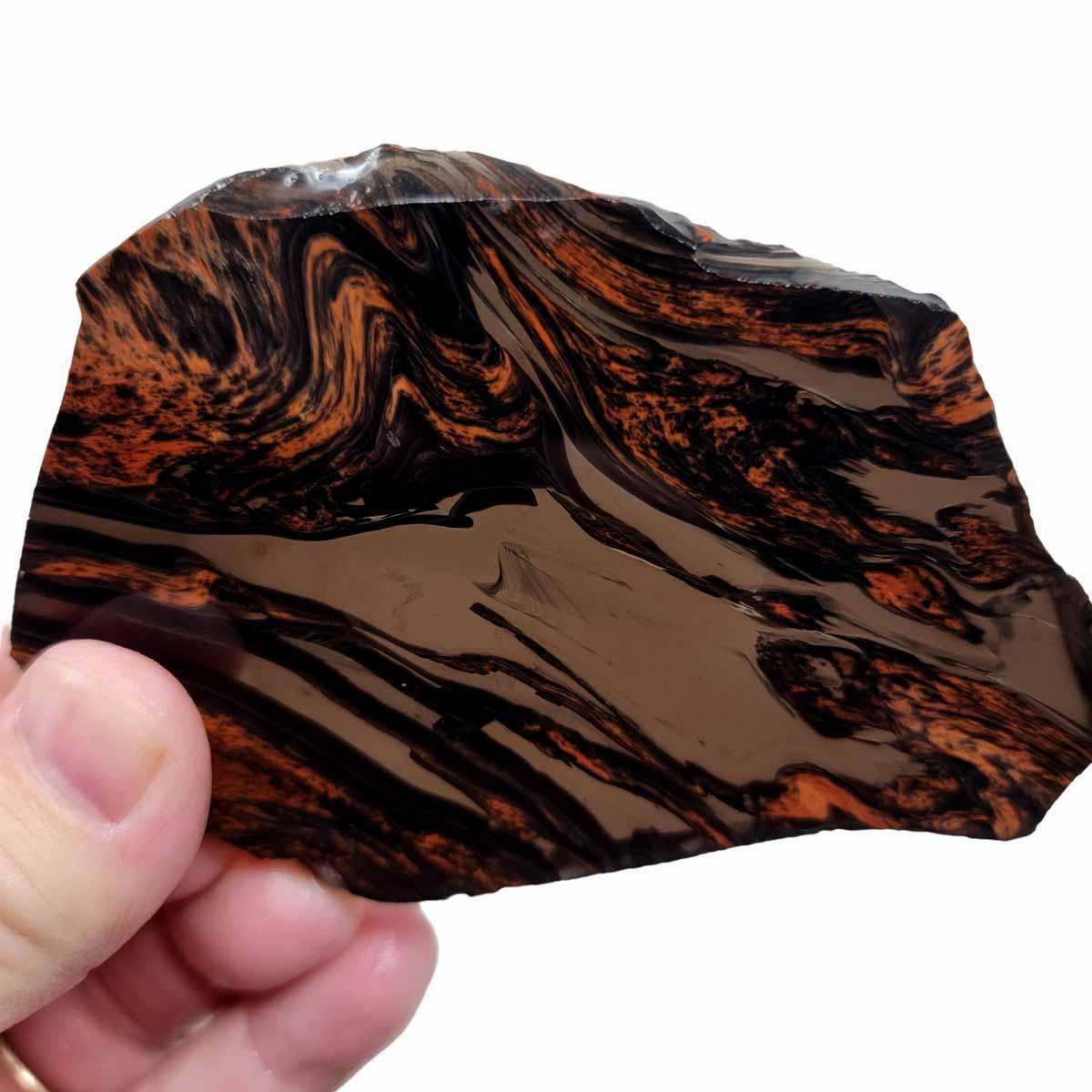 Tri-Flow Mahogany Obsidian Slab! Lapidary Stone Slab! - LapidaryCentral