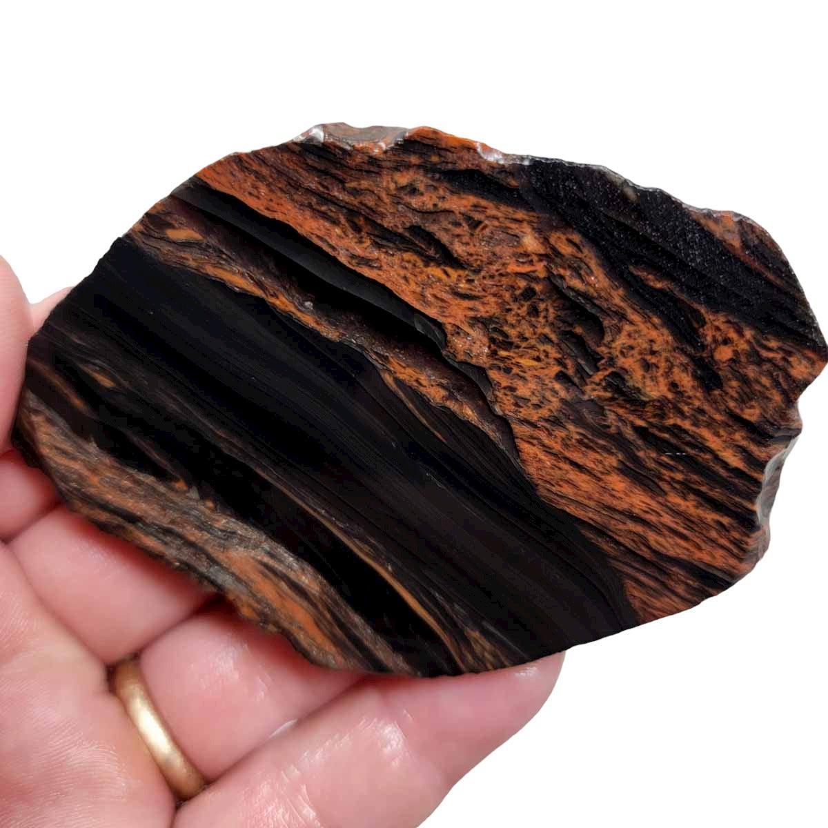 TriFlow Mahogany Obsidian Slab! Lapidary Stone Slab! - LapidaryCentral