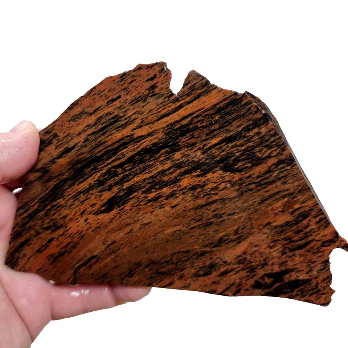 TriFlow Mahogany Obsidian Slab! Lapidary Stone Slab! - LapidaryCentral