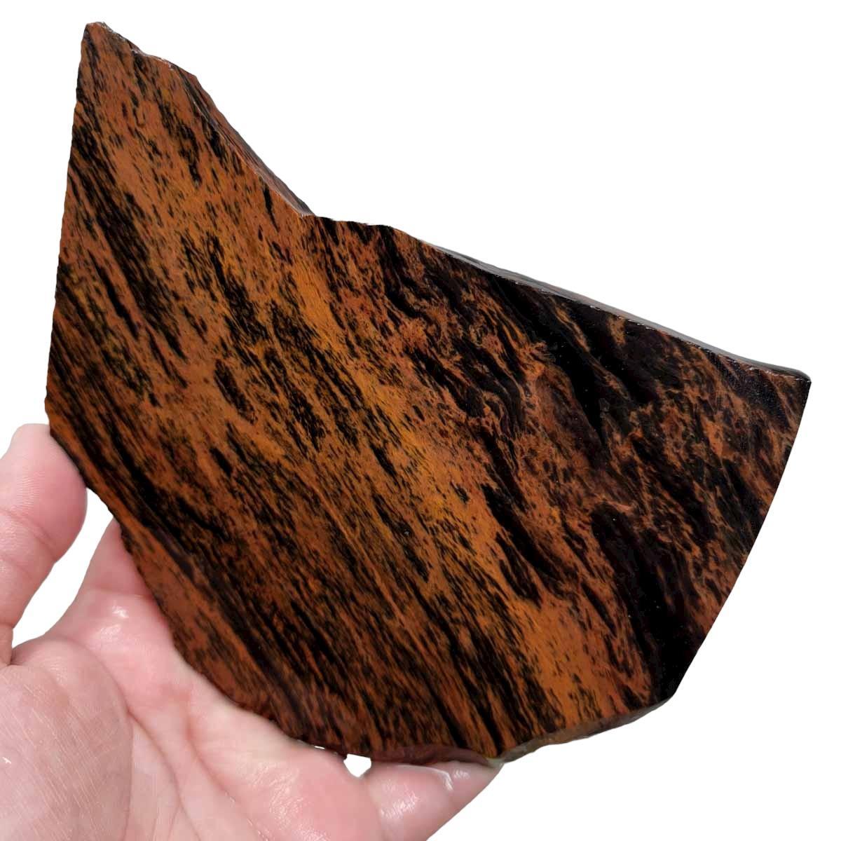 TriFlow Mahogany Obsidian Slab! Lapidary Stone Slab! - LapidaryCentral