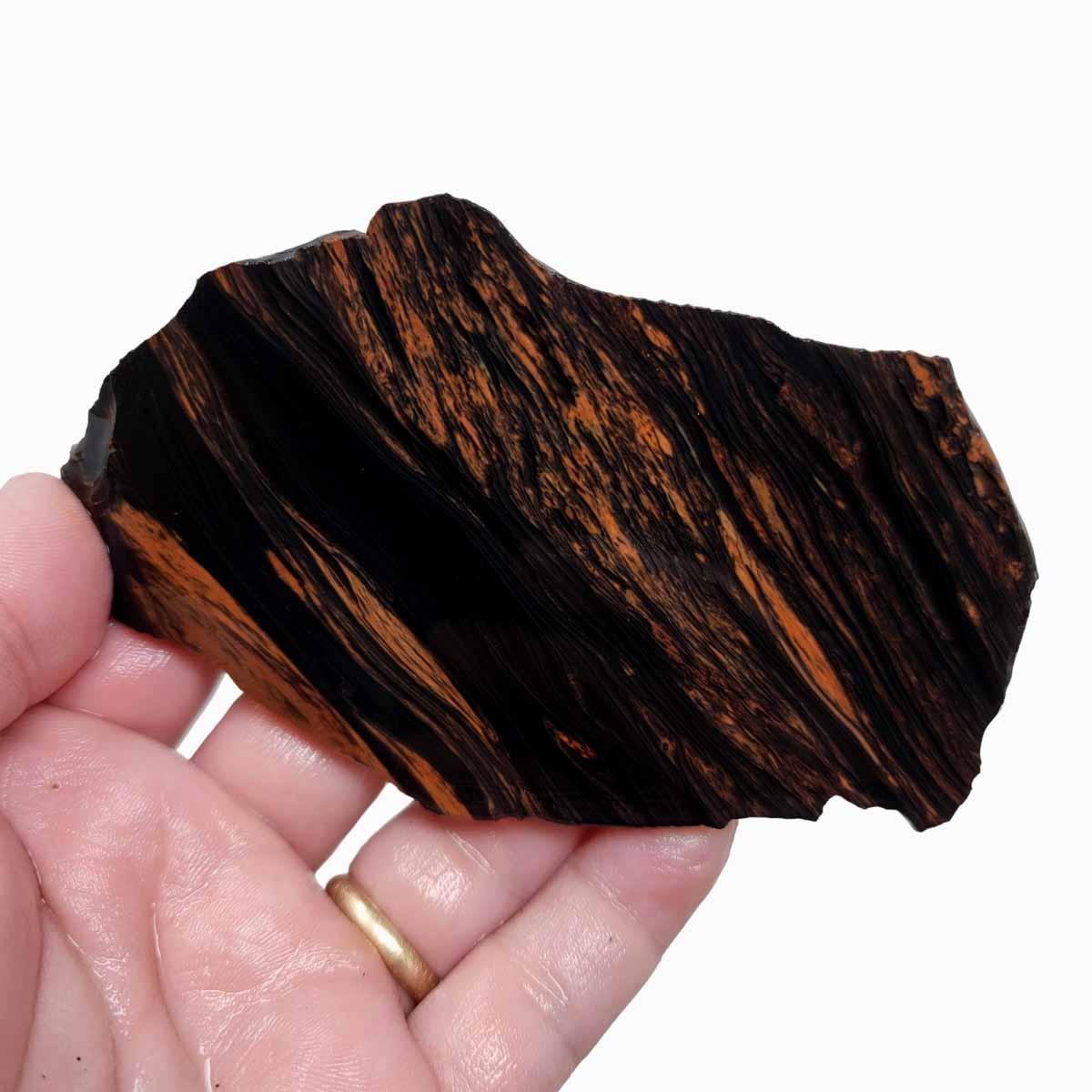 TriFlow Mahogany Obsidian Slab! Lapidary Stone Slab! - LapidaryCentral