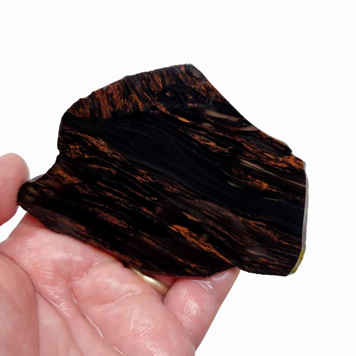 Tri-Flow Mahogany Obsidian Slab! Lapidary Stone Slab! - LapidaryCentral