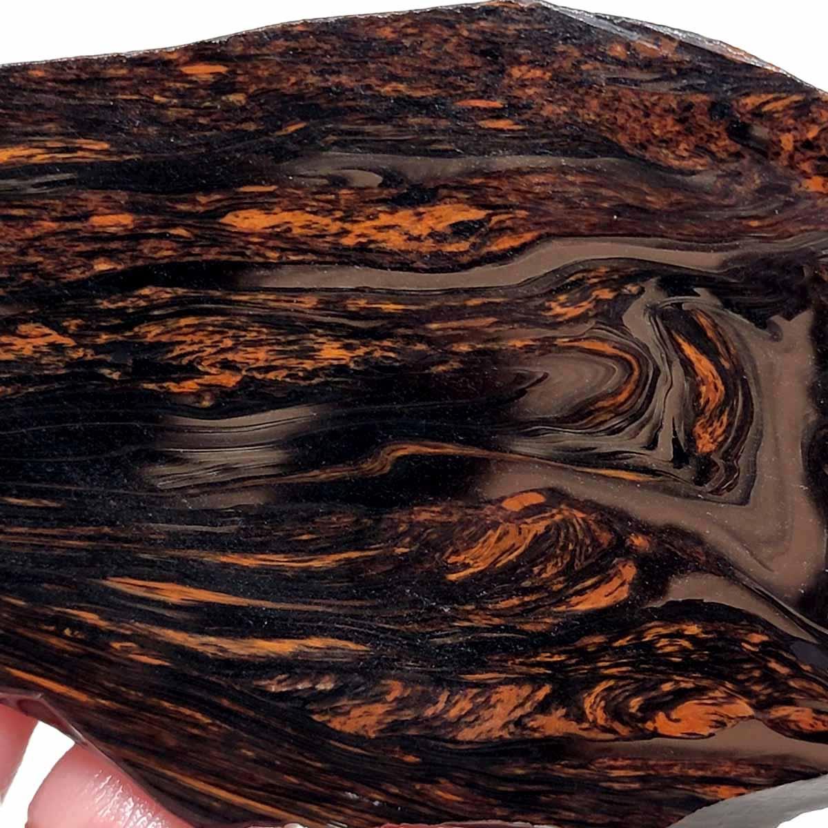 TriFlow Mahogany Obsidian Slab! Lapidary Stone Slab! - LapidaryCentral