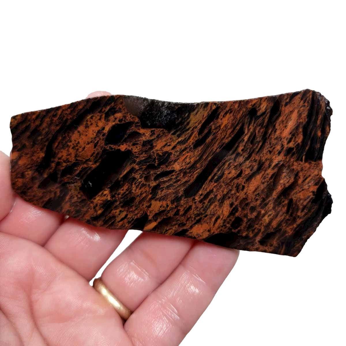 TriFlow Mahogany Obsidian Slab! Lapidary Stone Slab! - LapidaryCentral