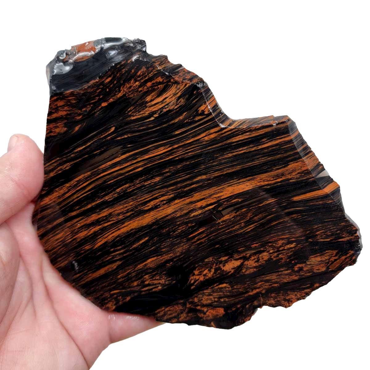TriFlow Mahogany Obsidian Slab! Lapidary Stone Slab! - LapidaryCentral