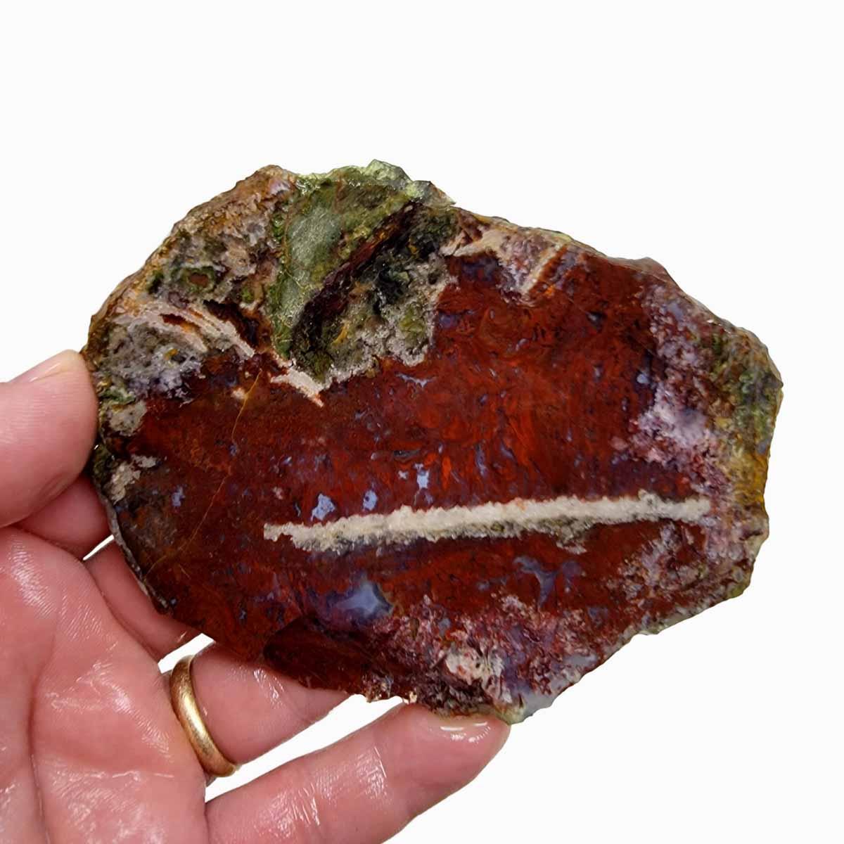 Red Lightning Agate Slab! Lapidary Stone Slab! - Lapidary Central