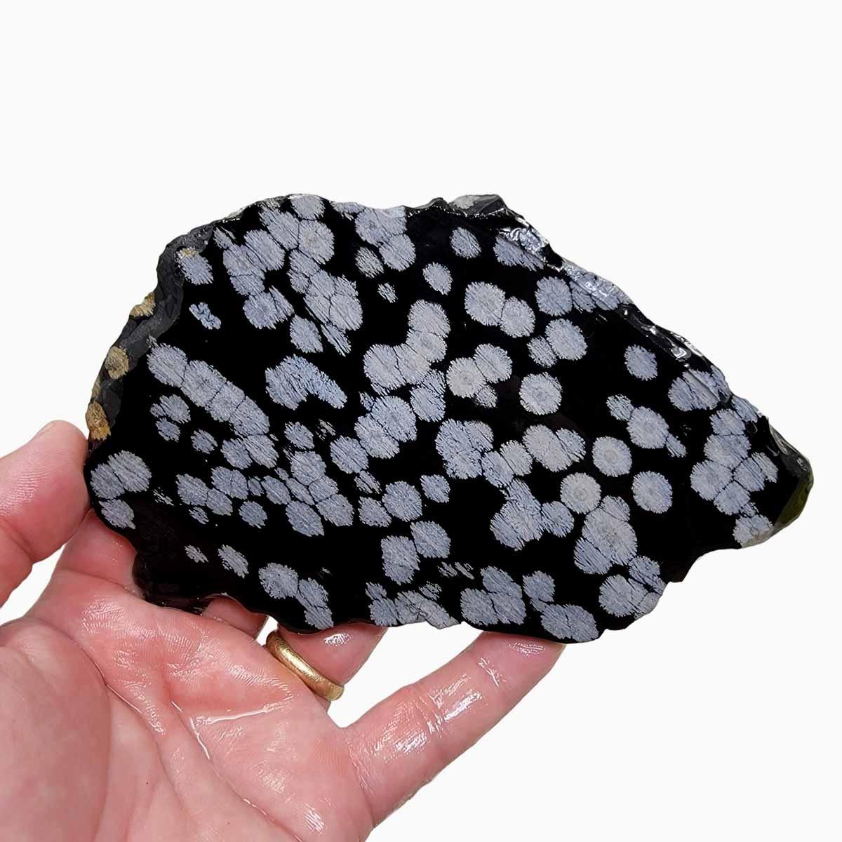 Snowflake Obsidian Slab! Lapidary Stone Slab! - Lapidary Central