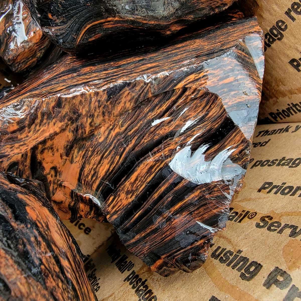 Tri-Flow Mix Old Stock Oregon Obsidian Rough Flatrate! - LapidaryCentral