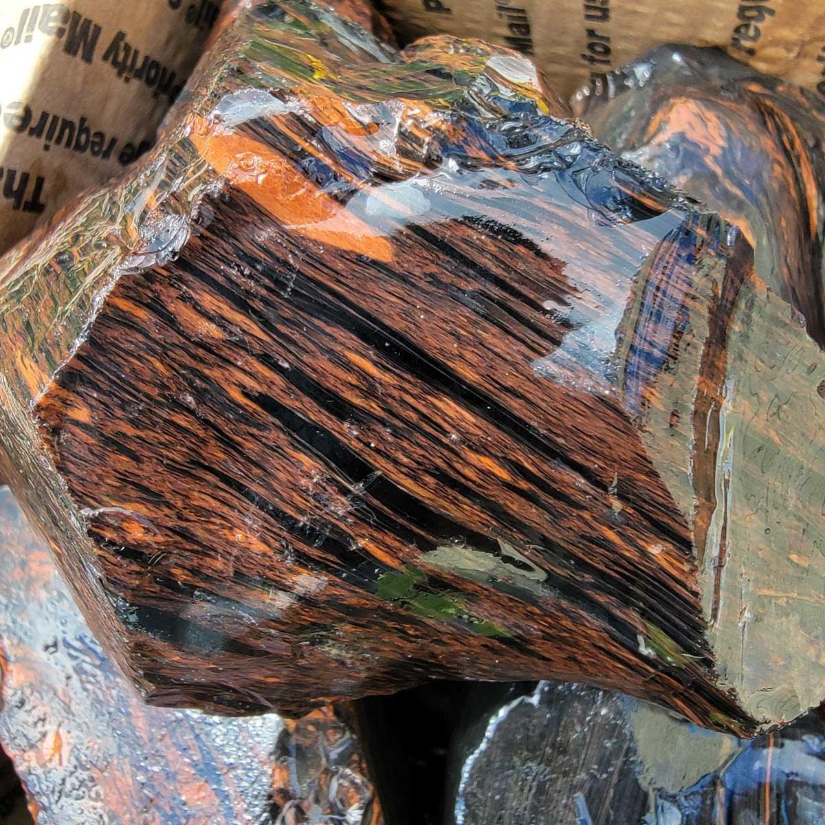 Tri-Flow Mix Old Stock Oregon Obsidian Rough Flatrate! - LapidaryCentral