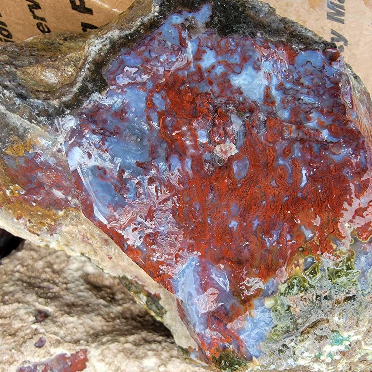 Red Lightning Agate Cutting Rough Flatrate! - LapidaryCentral