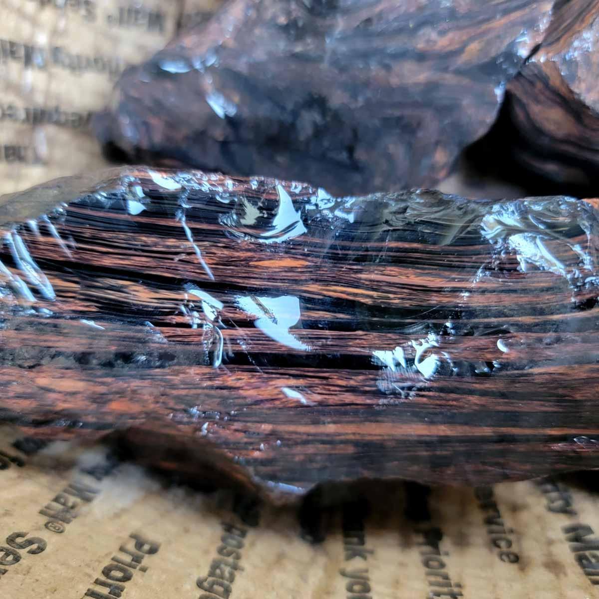 Tri-Flow Mix Old Stock Oregon Obsidian Rough Flatrate! - LapidaryCentral