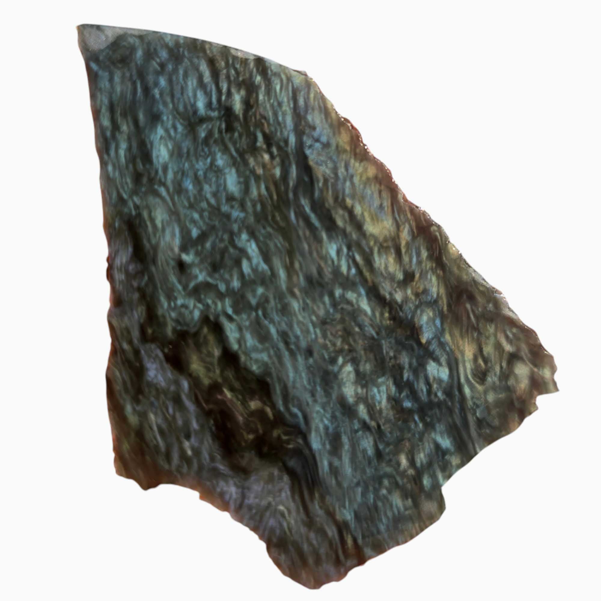 Velvet Obsidian Slab – Thin Cut Mexican Glass with Chatoyant Color Flash