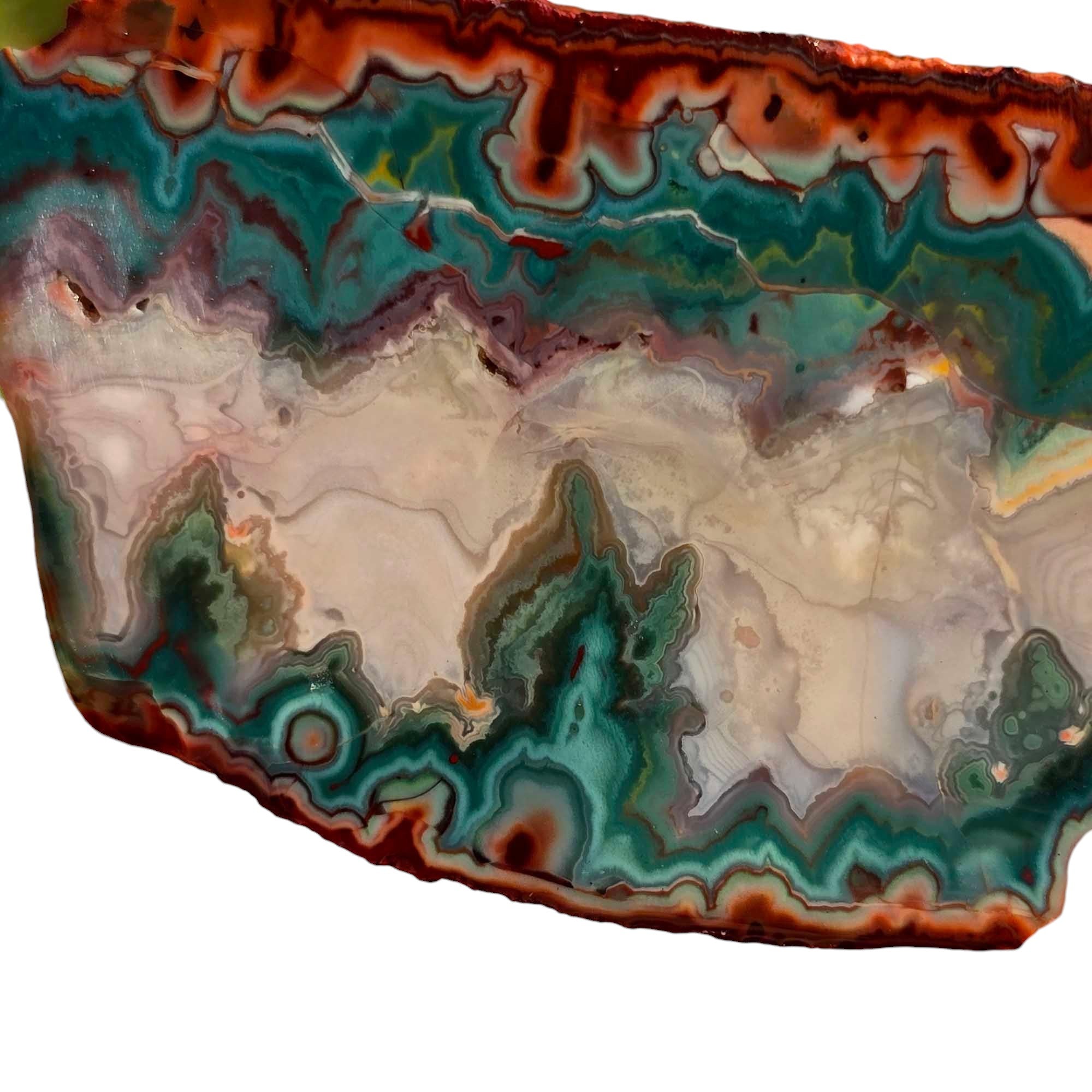 Idaho Sunset Jasper – Cut & Proven Trimmer with Bright Green Pattern