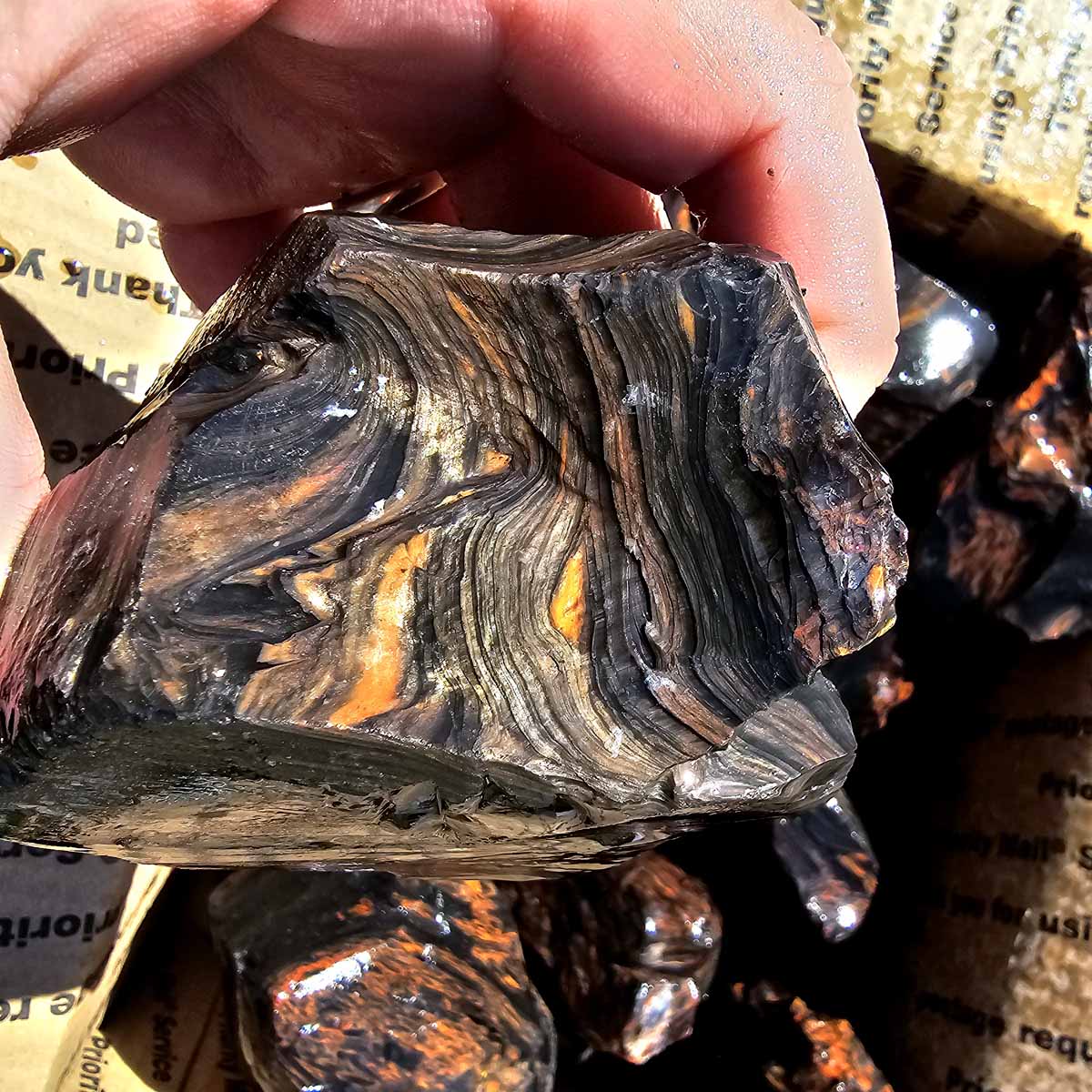 Tri-Flow Mix Old Stock Oregon Obsidian Rough Flatrate!