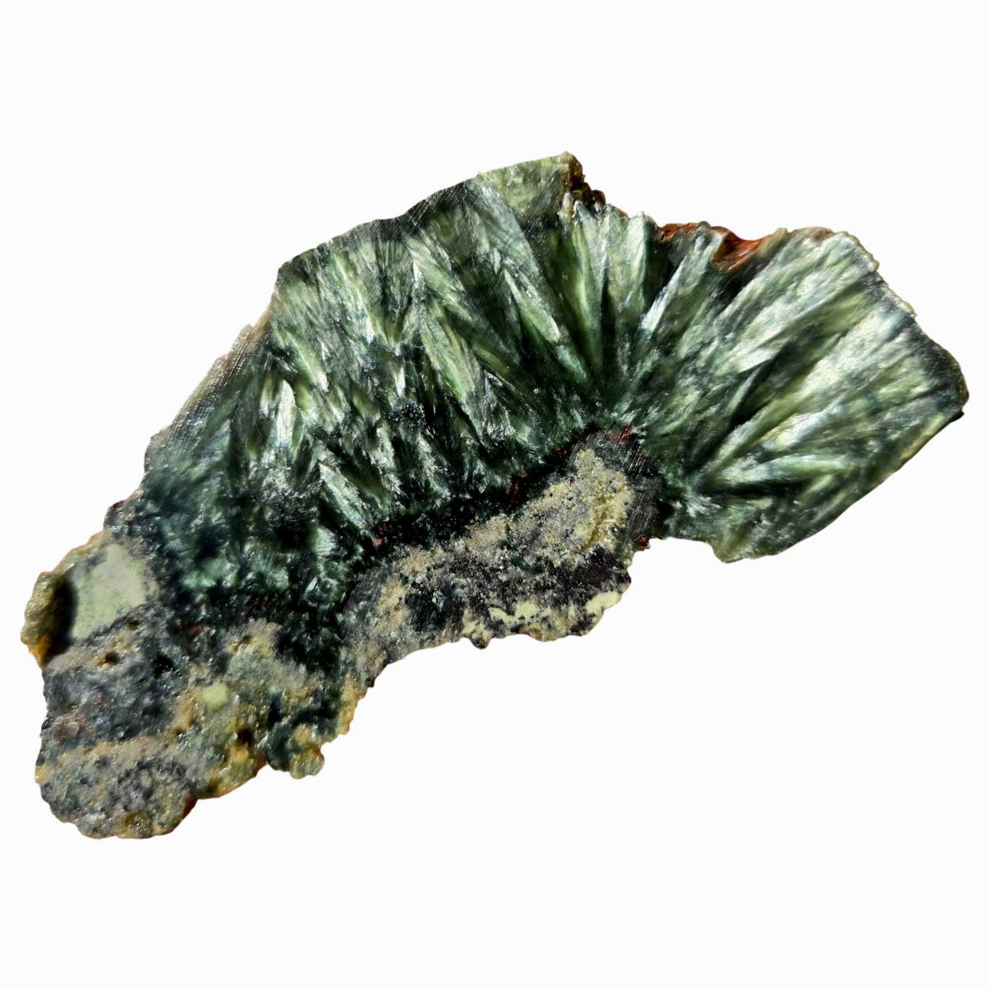 Seraphinite Slab – Feathery Green Chatoyant Chlorite from Siberia