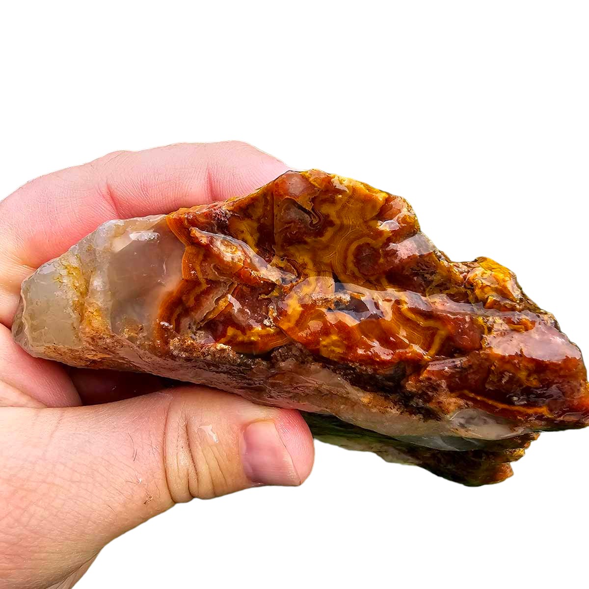 Apple Valley Agate with Plume Rough Chunk!