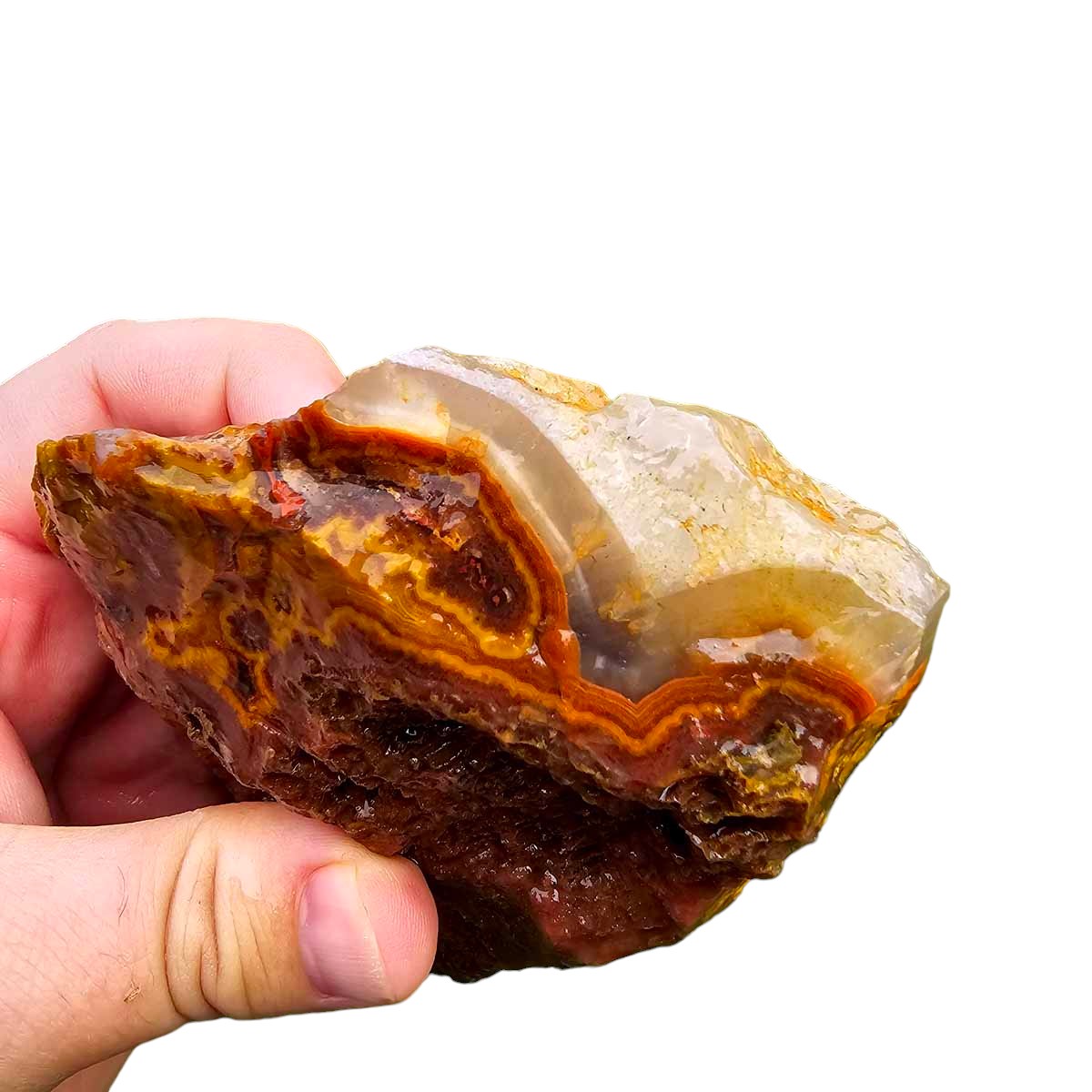 Apple Valley Agate with Plume Rough Chunk!