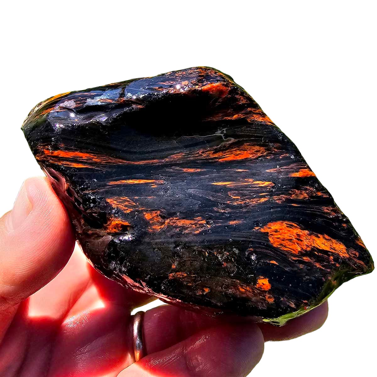 Glass Buttes Red Ribbon Obsidian Rough Chunk!