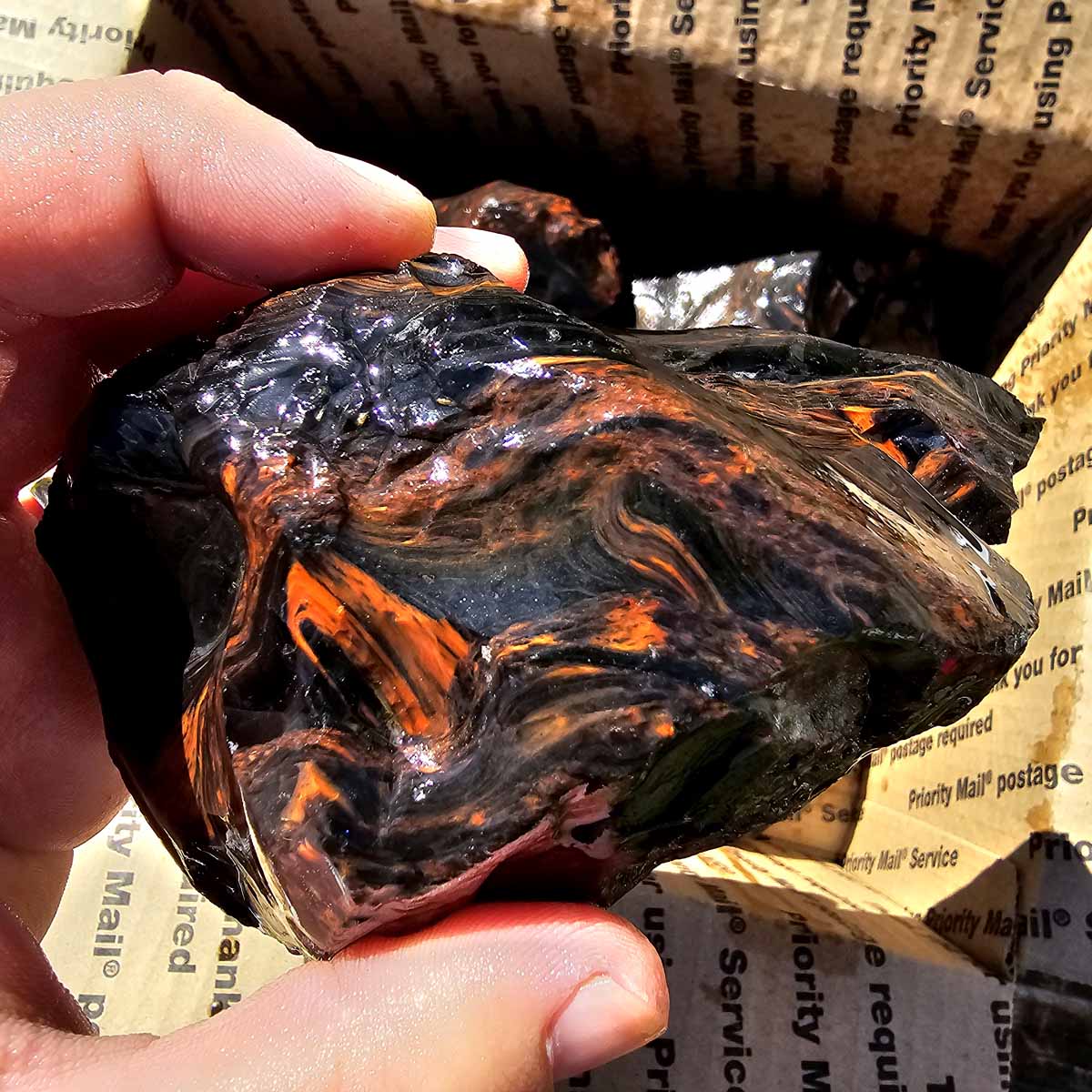 Tri-Flow Mix Old Stock Oregon Obsidian Rough Flatrate!