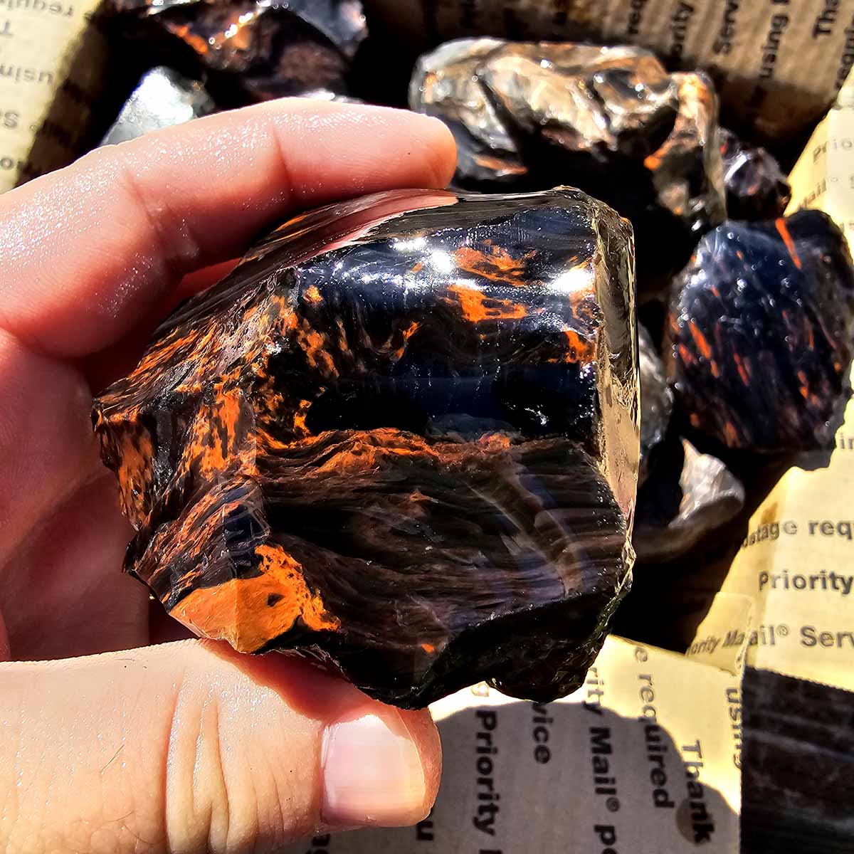 Tri-Flow Mix Old Stock Oregon Obsidian Rough Flatrate!