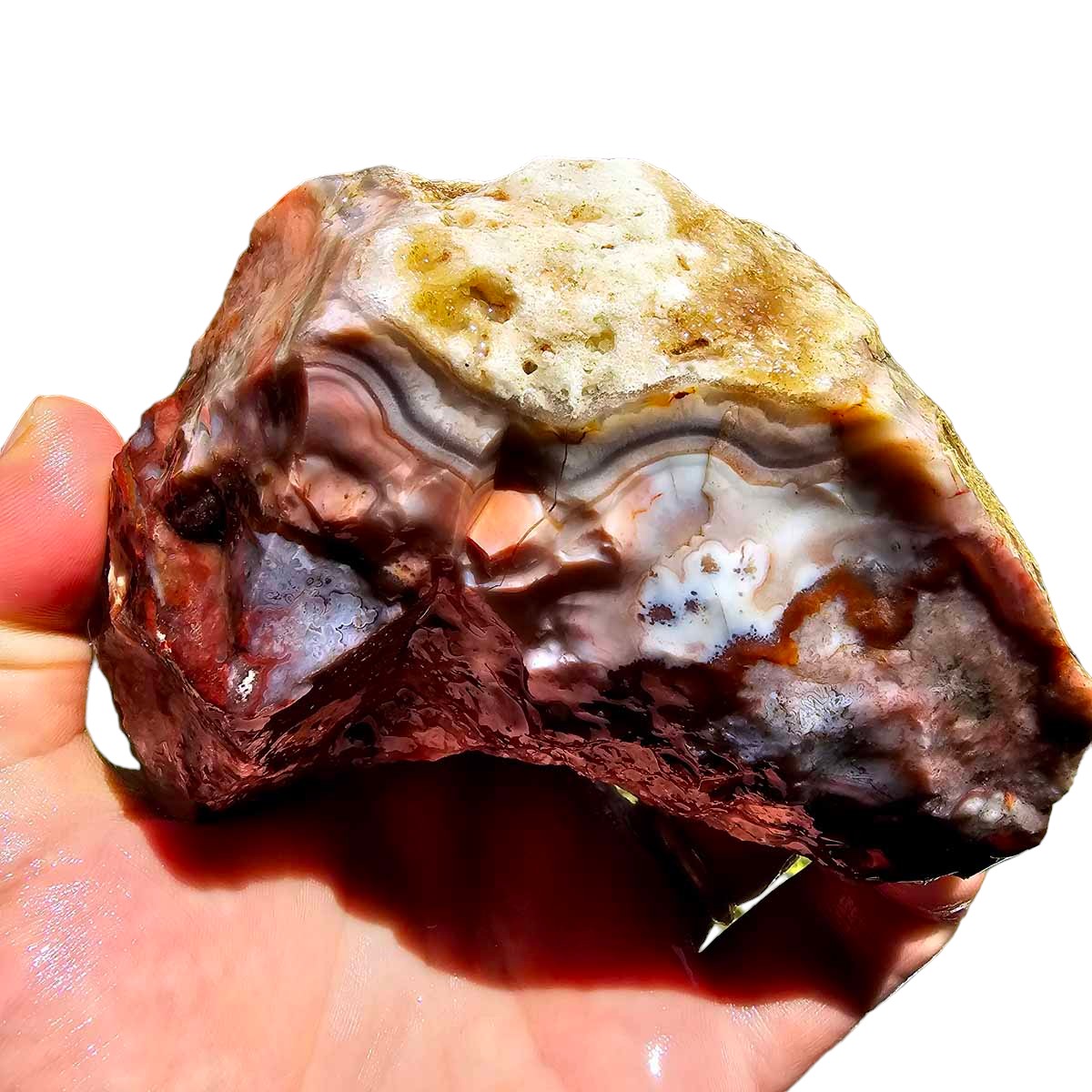 Flor de Durazno Flower of Peach Lace Agate Rough Chunk!