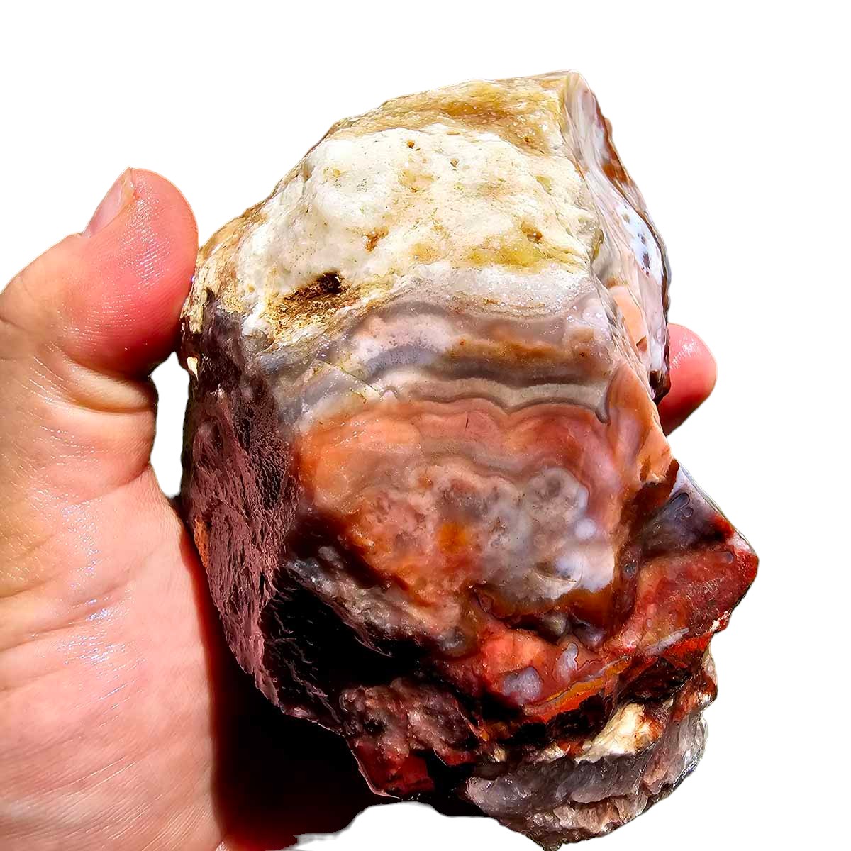 Flor de Durazno Flower of Peach Lace Agate Rough Chunk!