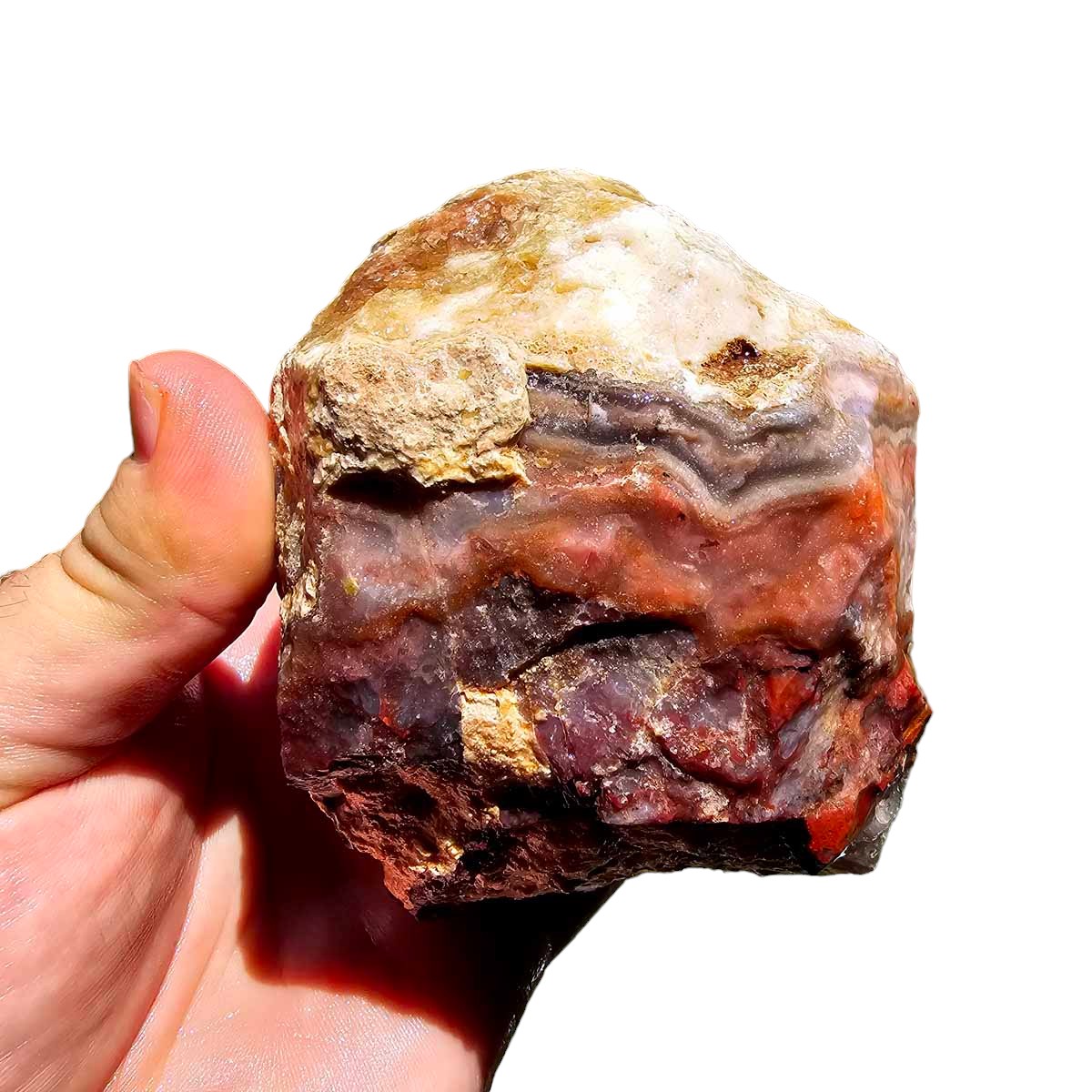 Flor de Durazno Flower of Peach Lace Agate Rough Chunk!