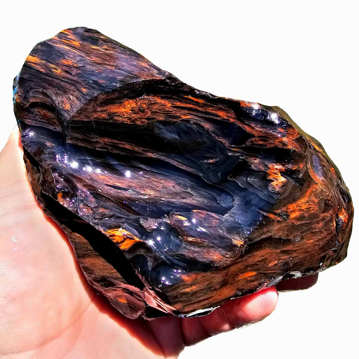 Tri-Flow Obsidian Rough Chunk from Glass Butte Oregon