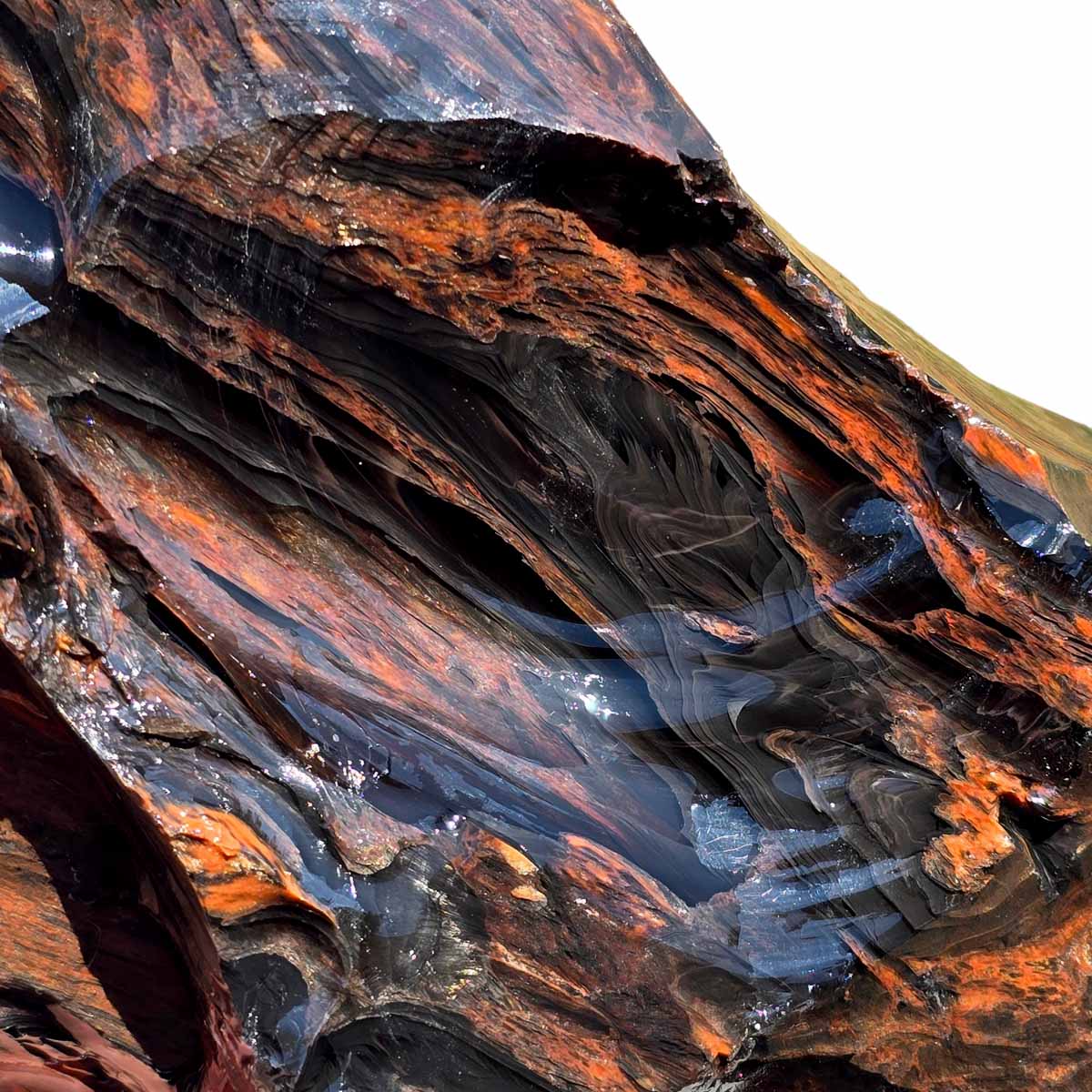 Tri-Flow Obsidian Rough Chunk from Glass Butte Oregon