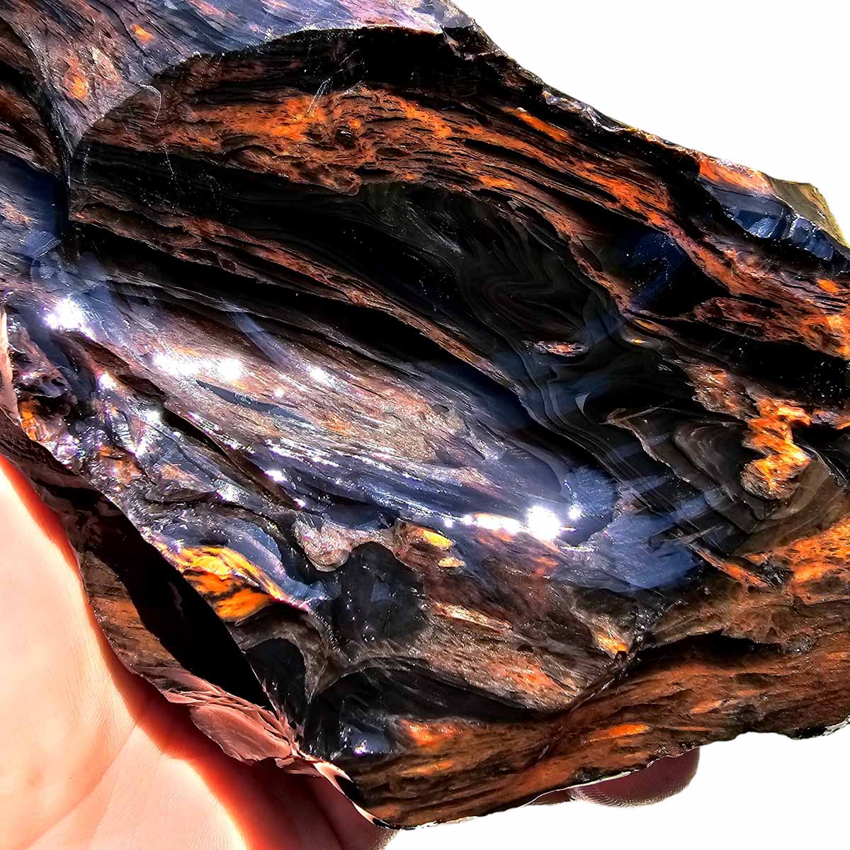 Tri-Flow Obsidian Rough Chunk from Glass Butte Oregon